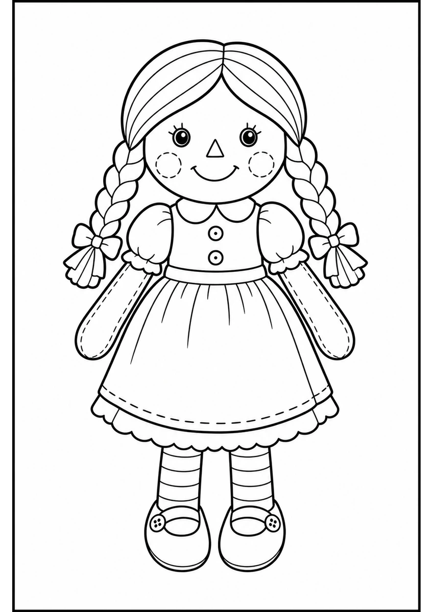 Desenho para colorir: Boneca de pano