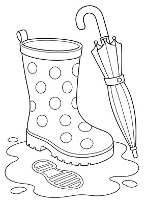 Desenho para colorir: Bota e poça