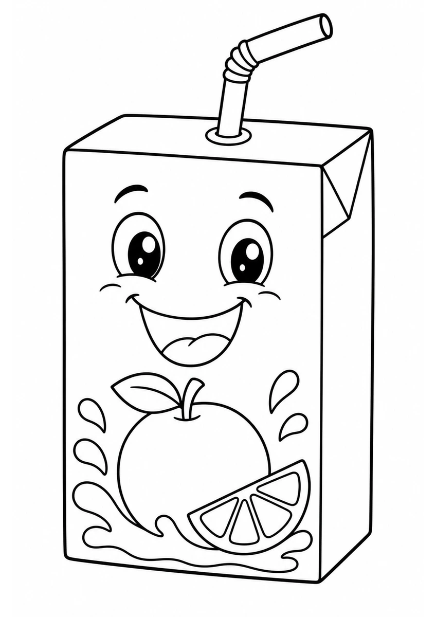 Desenho para colorir: Caixinha de suco