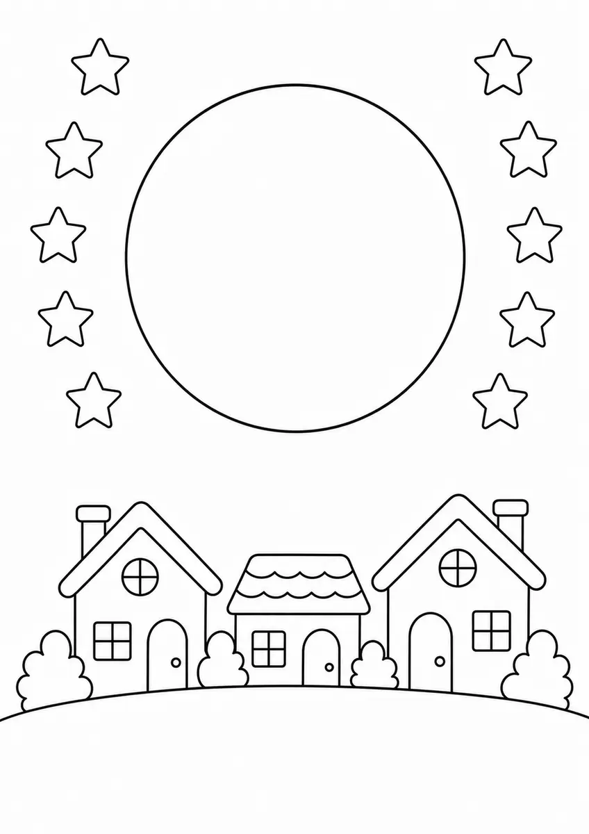 Desenho para colorir: Estrelas no céu