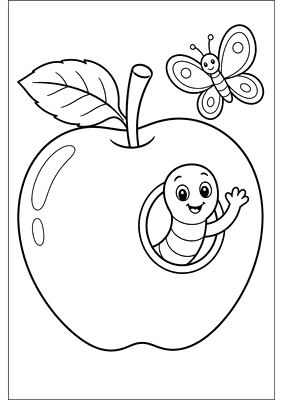 Desenho para colorir: A maçã da floresta
